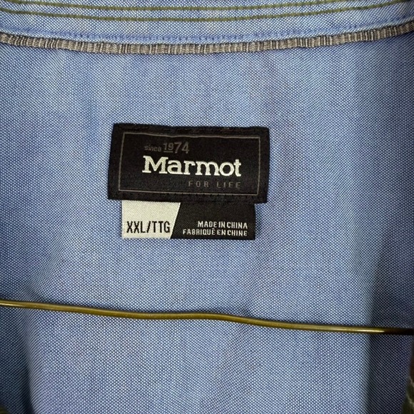 Marmot For Life Flannel Shirt Plaid Long Sleeve Button Up Men's XXL - Picture 3 of 5